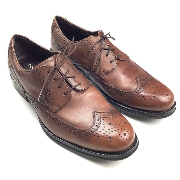 Dockers Brown Leather Brogue Men Shoes Size 8 M Wingtips Oxford Preppy Office main image 7